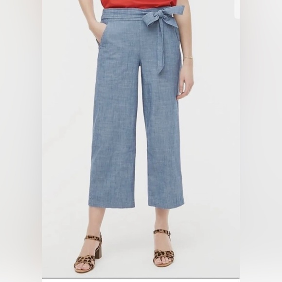 J Crew Chambray Tie Waist Pant - Picture 2 of 4